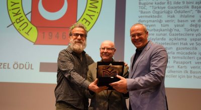 Düşünce ve İfade Özgürlüğü Özel Ödülü Türkiye Gazeteciler Cemiyeti‘ne verildi